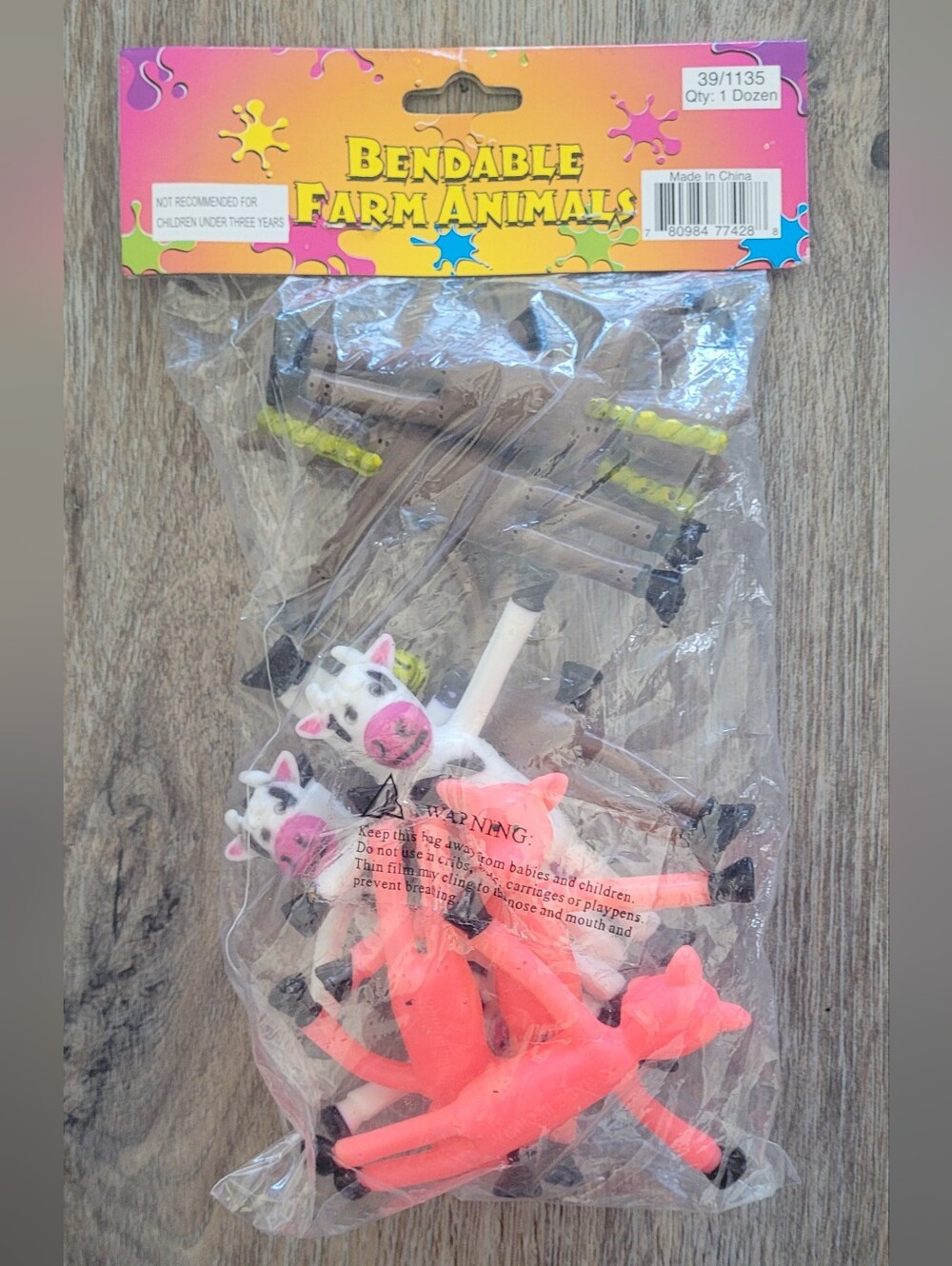 Bendable/ Fidgets Farm Animals sealed Bag Includes 12 Pcs